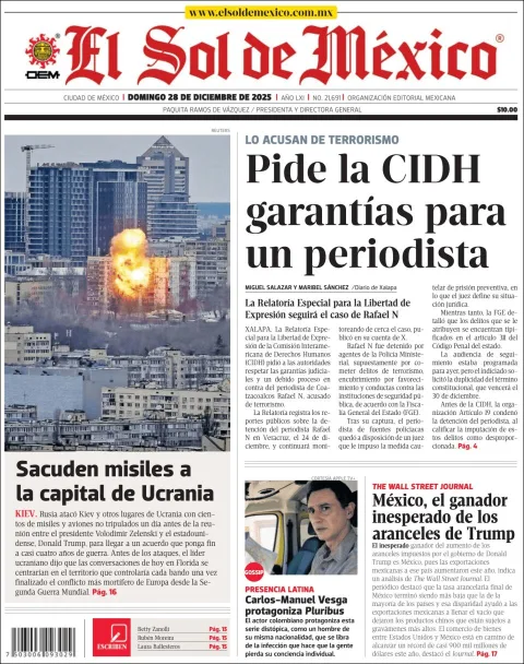 Portada de El Sol de Mexico
