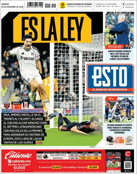 Portada de Esto del domingo, 28 de diciembre de 2025