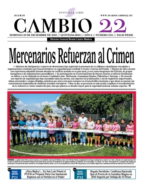 Portada de Diario Cambio 22 (contraportada)