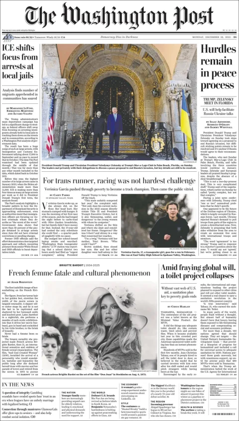 Portada de The Washington Post
