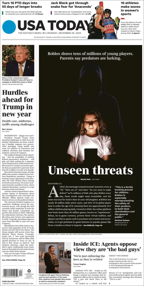 Portada de Usa Today