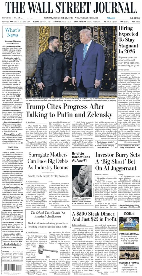 Portada de The Wall Street Journal