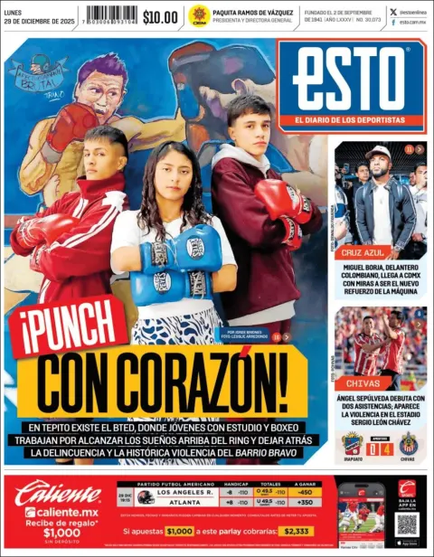 Portada de Esto del lunes, 29 de diciembre de 2025