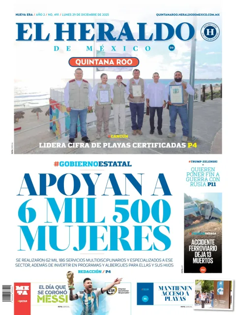Portada de El Heraldo de Mexico - Quintana Roo