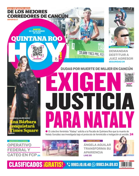 Portada de Quintana Roo Hoy (contraportada)