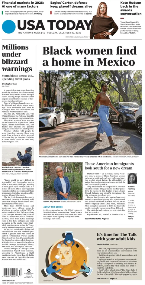 Portada de Usa Today
