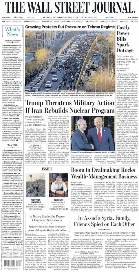 Portada de The Wall Street Journal