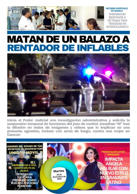 Portada de El Quintana Roo (contraportada) del 2025-12-30