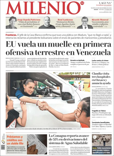 Portada de Milenio Laguna del martes, 30 de diciembre de 2025