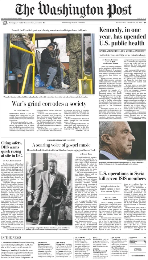 Portada de The Washington Post