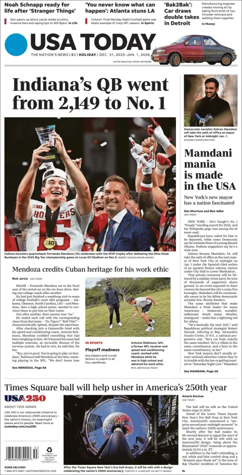 Portada de Usa Today