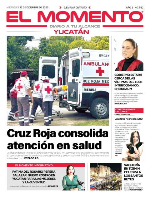 Portada de El Momento Yucatan del miércoles, 31 de diciembre de 2025
