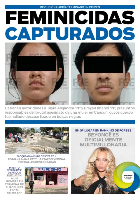 Portada de El Quintana Roo (contraportada) del 2025-12-31