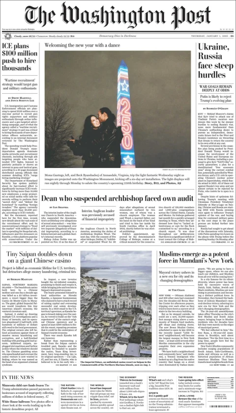 Portada de The Washington Post
