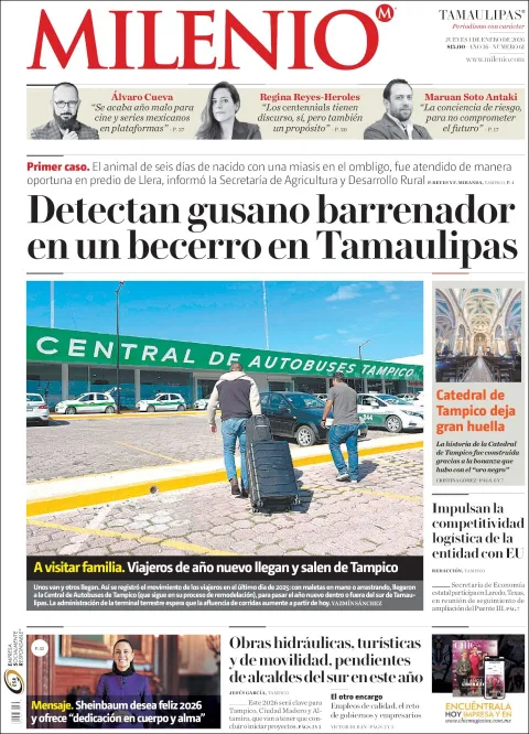 Portada de Milenio Tamaulipas