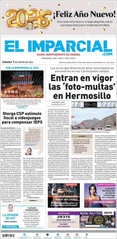 Portada de El Imparcial