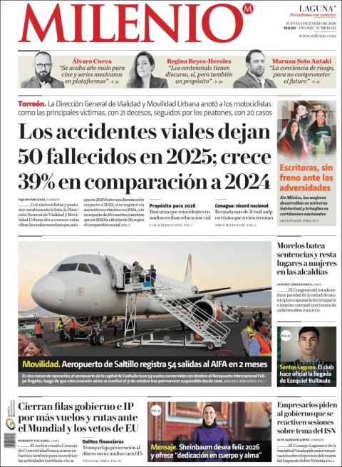 Portada de Milenio Laguna