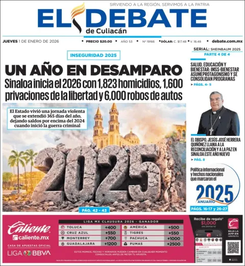 Portada de El Debate de Culiacan