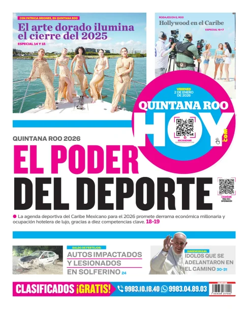 Portada de Quintana Roo Hoy (contraportada)