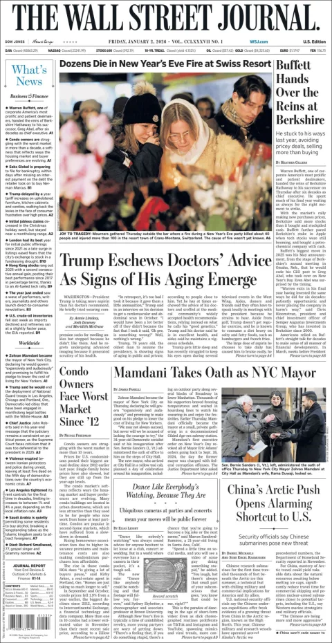 Portada de The Wall Street Journal