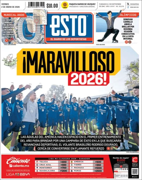 Portada de Esto del viernes, 2 de enero de 2026