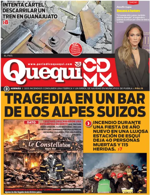 Portada de Quequi CDMX (contraportada) del viernes, 2 de enero de 2026