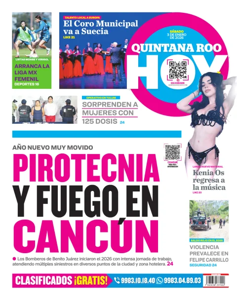 Portada de Quintana Roo Hoy (contraportada)