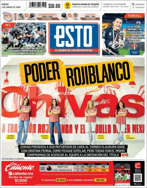 Portada de Esto del sábado, 3 de enero de 2026