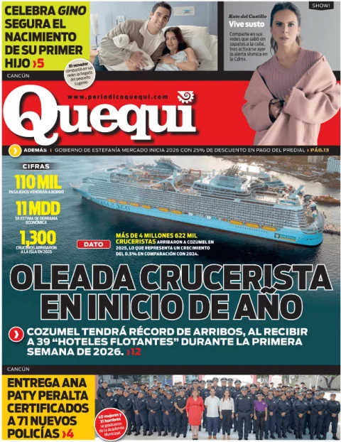 Portada de Quequi (contraportada) del sábado, 3 de enero de 2026