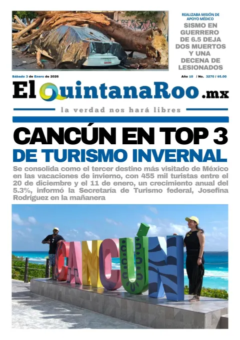 Portada de El Quintana Roo (portada) del 2026-01-03