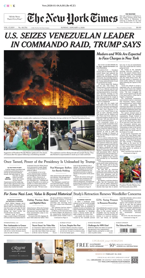Portada de The New York Times (national)