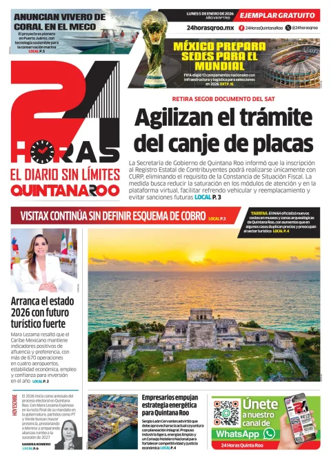 Portada de 24 Horas Quintana Roo