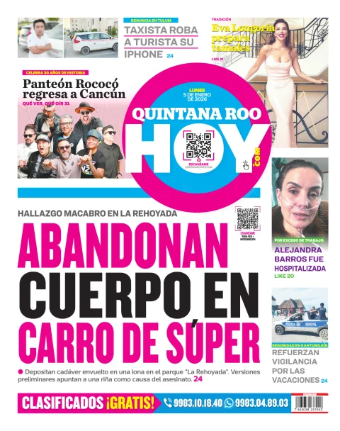 Portada de Quintana Roo Hoy (contraportada)