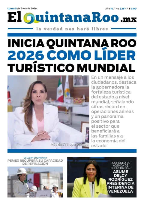 Portada de El Quintana Roo (portada) del 2026-01-05