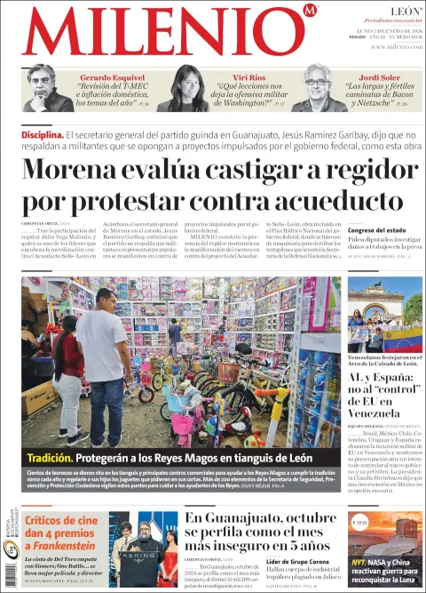 Portada de Milenio Leon del lunes, 5 de enero de 2026