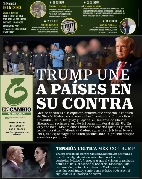 Portada de En Cambio - Quintana Roo (contraportada) del lunes, 5 de enero de 2026