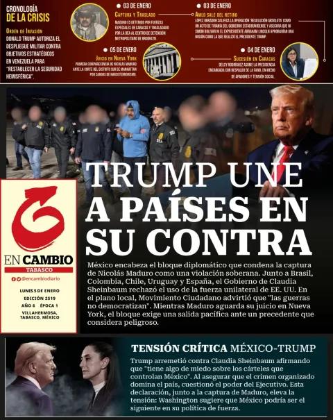 Portada de En Cambio - Tabasco (contraportada) del lunes, 5 de enero de 2026