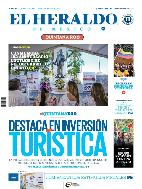 Portada de El Heraldo de Mexico - Quintana Roo