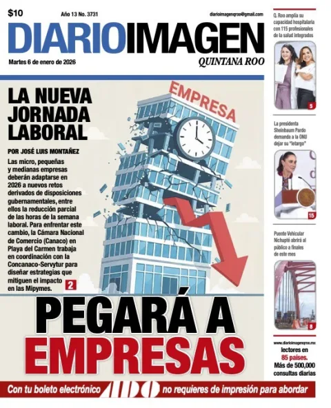 Portada de Diario Imagen Quintana Roo del martes, 6 de enero de 2026