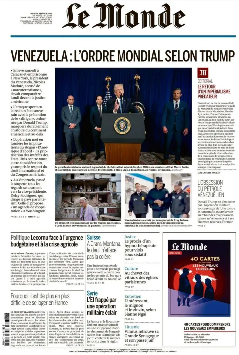 Portada de Le Monde del martes, 6 de enero de 2026