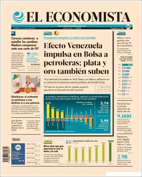 Portada de El Economista del martes, 6 de enero de 2026