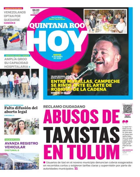 Portada de Quintana Roo Hoy (portada)