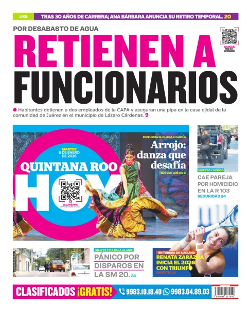 Portada de Quintana Roo Hoy (contraportada)