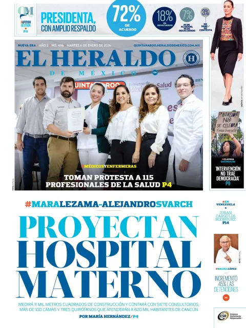 Portada de El Heraldo de Mexico - Quintana Roo