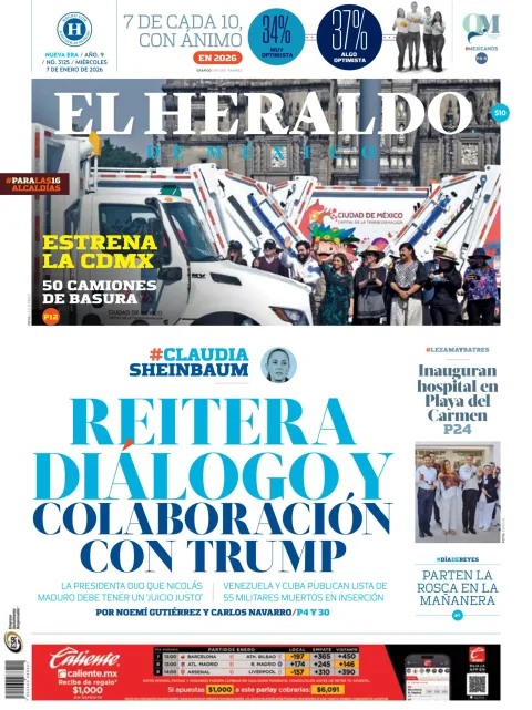 Portada de El Heraldo de Mexico