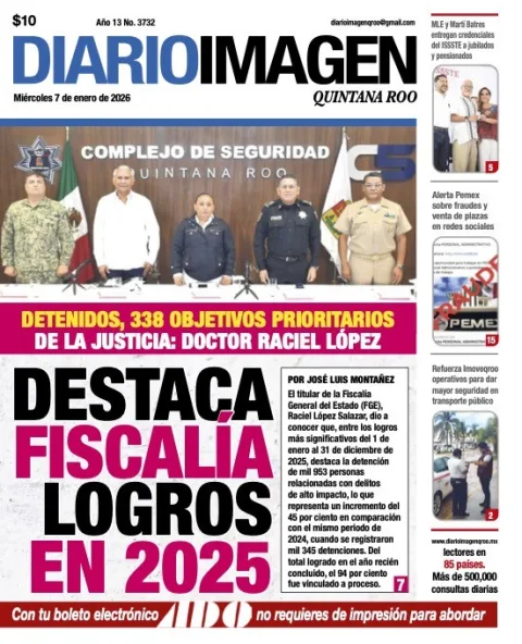 Portada de Diario Imagen Quintana Roo del miércoles, 7 de enero de 2026