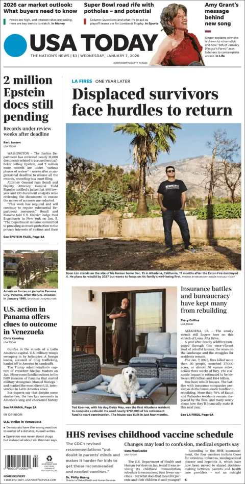 Portada de Usa Today