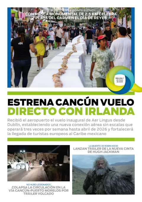 Portada de El Quintana Roo (contraportada) del 2026-01-07