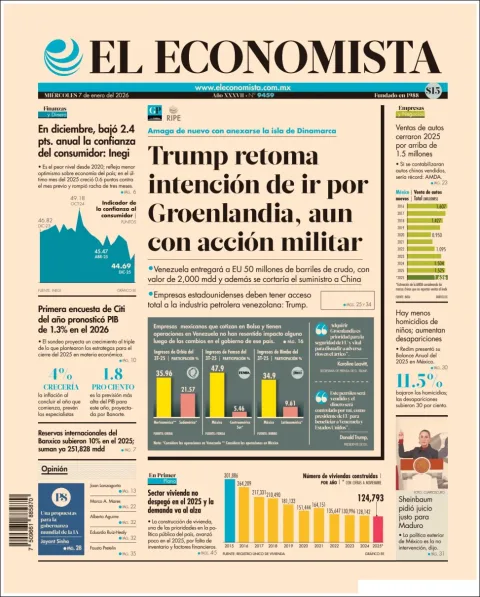 Portada de El Economista del miércoles, 7 de enero de 2026