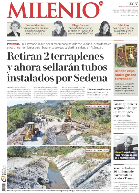 Portada de Milenio Leon del miércoles, 7 de enero de 2026